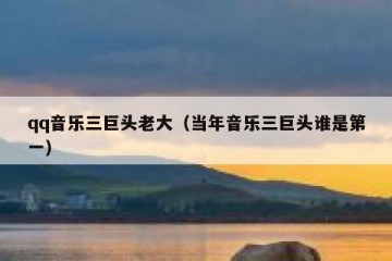 qq音乐三巨头老大（当年音乐三巨头谁是第一）
