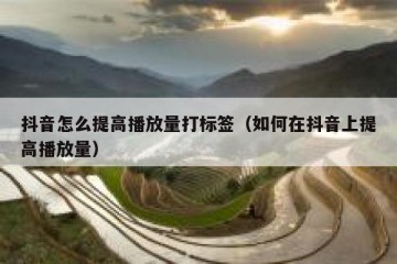 抖音怎么提高播放量打标签（如何在抖音上提高播放量）