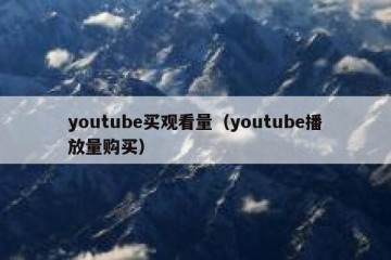 youtube买观看量（youtube播放量购买）
