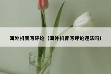 海外抖音写评论（海外抖音写评论违法吗）