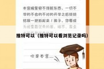 推特可以（推特可以看浏览记录吗）