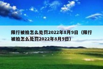 限行被拍怎么处罚2022年8月9日（限行被拍怎么处罚2022年8月9日）
