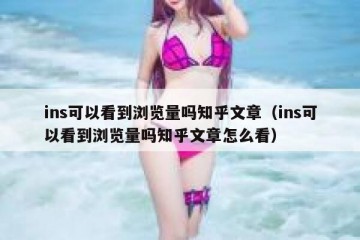 ins可以看到浏览量吗知乎文章（ins可以看到浏览量吗知乎文章怎么看）