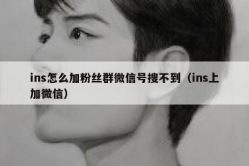 ins怎么加粉丝群微信号搜不到（ins上加微信）