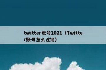 twitter账号2021（Twitter账号怎么注销）