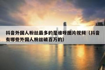 抖音外国人粉丝最多的是谁呀图片视频（抖音有哪些外国人粉丝破百万的）