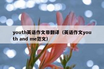 youth英语作文带翻译（英语作文youth and me范文）