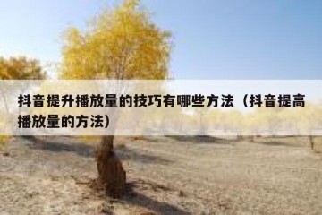 抖音提升播放量的技巧有哪些方法（抖音提高播放量的方法）