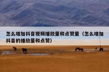 怎么增加抖音视频播放量和点赞量（怎么增加抖音的播放量和点赞）