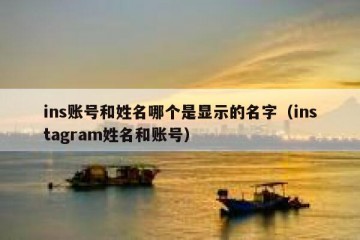 ins账号和姓名哪个是显示的名字（instagram姓名和账号）