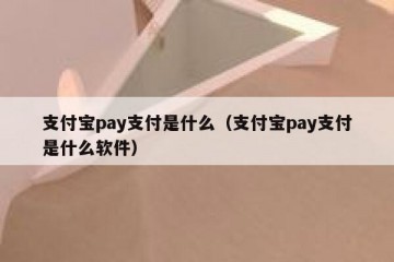 支付宝pay支付是什么（支付宝pay支付是什么软件）