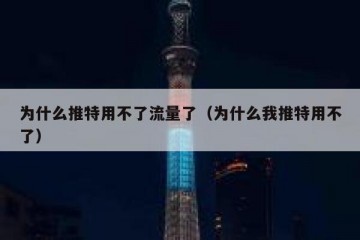 为什么推特用不了流量了（为什么我推特用不了）