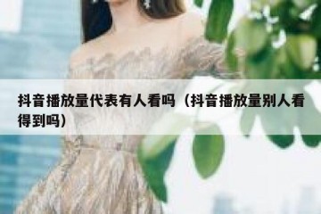 抖音播放量代表有人看吗（抖音播放量别人看得到吗）