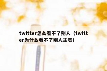 twitter怎么看不了别人（twitter为什么看不了别人主页）