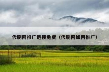 代刷网推广链接免费（代刷网如何推广）