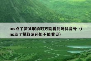 ins点了赞又取消对方能看到吗抖音号（ins点了赞取消还能不能看见）