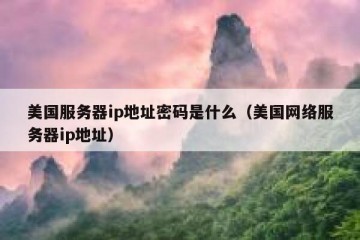 美国服务器ip地址密码是什么（美国网络服务器ip地址）