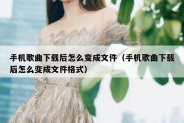 手机歌曲下载后怎么变成文件（手机歌曲下载后怎么变成文件格式）