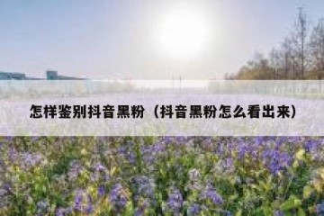 怎样鉴别抖音黑粉（抖音黑粉怎么看出来）