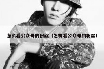 怎么看公众号的粉丝（怎样看公众号的粉丝）