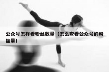 公众号怎样看粉丝数量（怎么查看公众号的粉丝量）