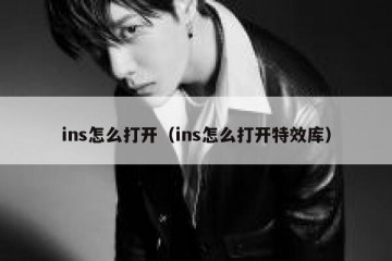 ins怎么打开（ins怎么打开特效库）
