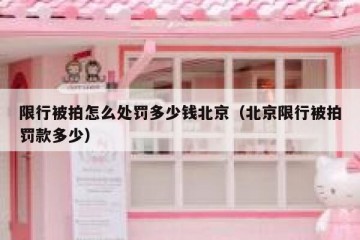 限行被拍怎么处罚多少钱北京（北京限行被拍罚款多少）