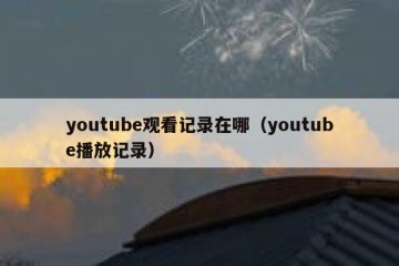youtube观看记录在哪（youtube播放记录）