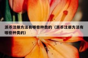 派币注册方法有哪些种类的（派币注册方法有哪些种类的）