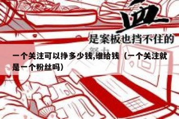 一个关注可以挣多少钱,谁给钱（一个关注就是一个粉丝吗）