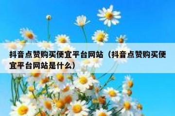 抖音点赞购买便宜平台网站（抖音点赞购买便宜平台网站是什么）