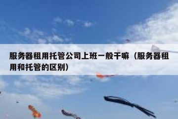 服务器租用托管公司上班一般干嘛（服务器租用和托管的区别）
