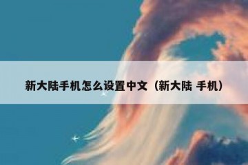 新大陆手机怎么设置中文（新大陆 手机）