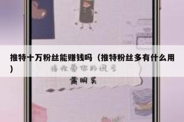 推特十万粉丝能赚钱吗（推特粉丝多有什么用）