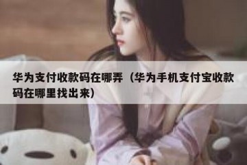 华为支付收款码在哪弄（华为手机支付宝收款码在哪里找出来）