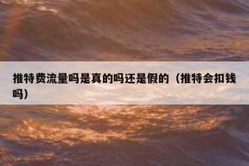 推特费流量吗是真的吗还是假的（推特会扣钱吗）