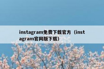 instagram免费下载官方（instagram官网版下载）
