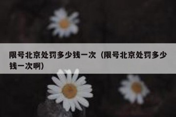 限号北京处罚多少钱一次（限号北京处罚多少钱一次啊）