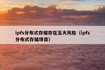ipfs分布式存储存在五大风险（ipfs分布式存储项目）