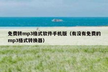 免费转mp3格式软件手机版（有没有免费的mp3格式转换器）