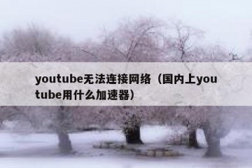 youtube无法连接网络（国内上youtube用什么加速器）