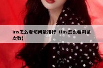 ins怎么看访问量排行（ins怎么看浏览次数）