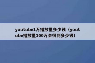 youtube1万播放量多少钱（youtube播放量100万会得到多少钱）