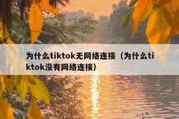 为什么tiktok无网络连接（为什么tiktok没有网络连接）