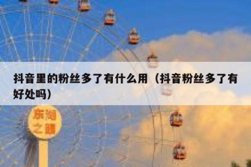 抖音里的粉丝多了有什么用（抖音粉丝多了有好处吗）
