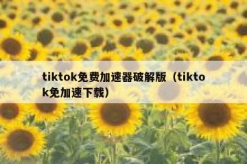 tiktok免费加速器破解版（tiktok免加速下载）