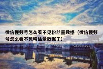 微信视频号怎么看不见粉丝量数据（微信视频号怎么看不见粉丝量数据了）