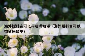 海外版抖音可以带货吗知乎（海外版抖音可以带货吗知乎）