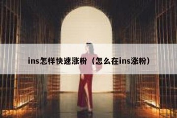 ins怎样快速涨粉（怎么在ins涨粉）