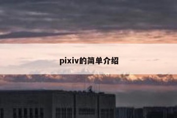 pixiv的简单介绍